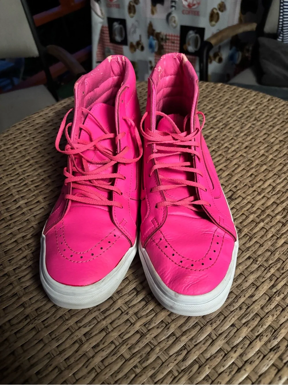 Vans High-Top Sneakers in Bright Pink